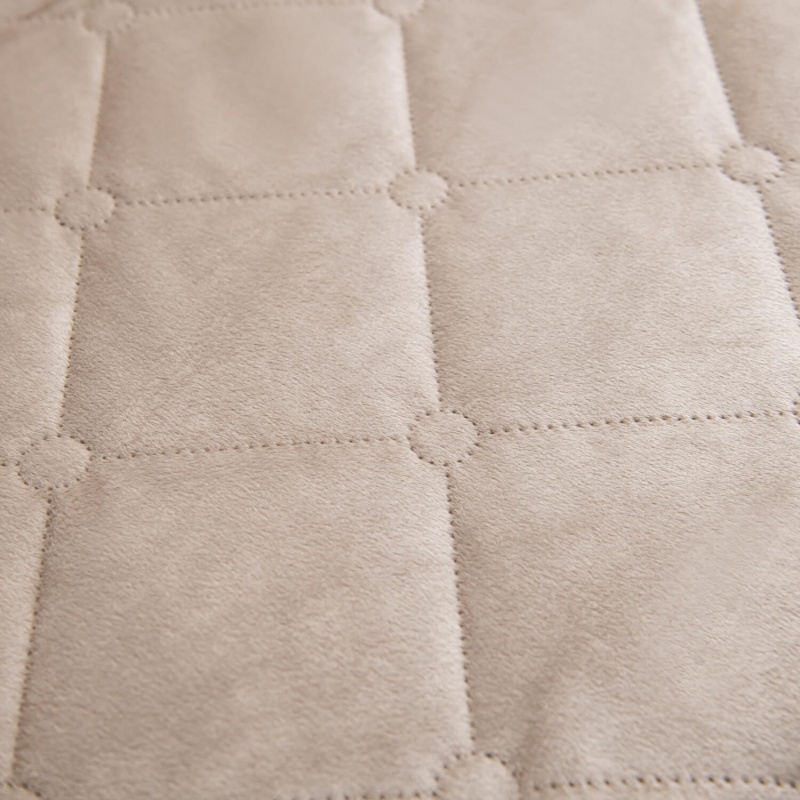 Велюровое покрывало ромб и две наволочки (Бежевый)